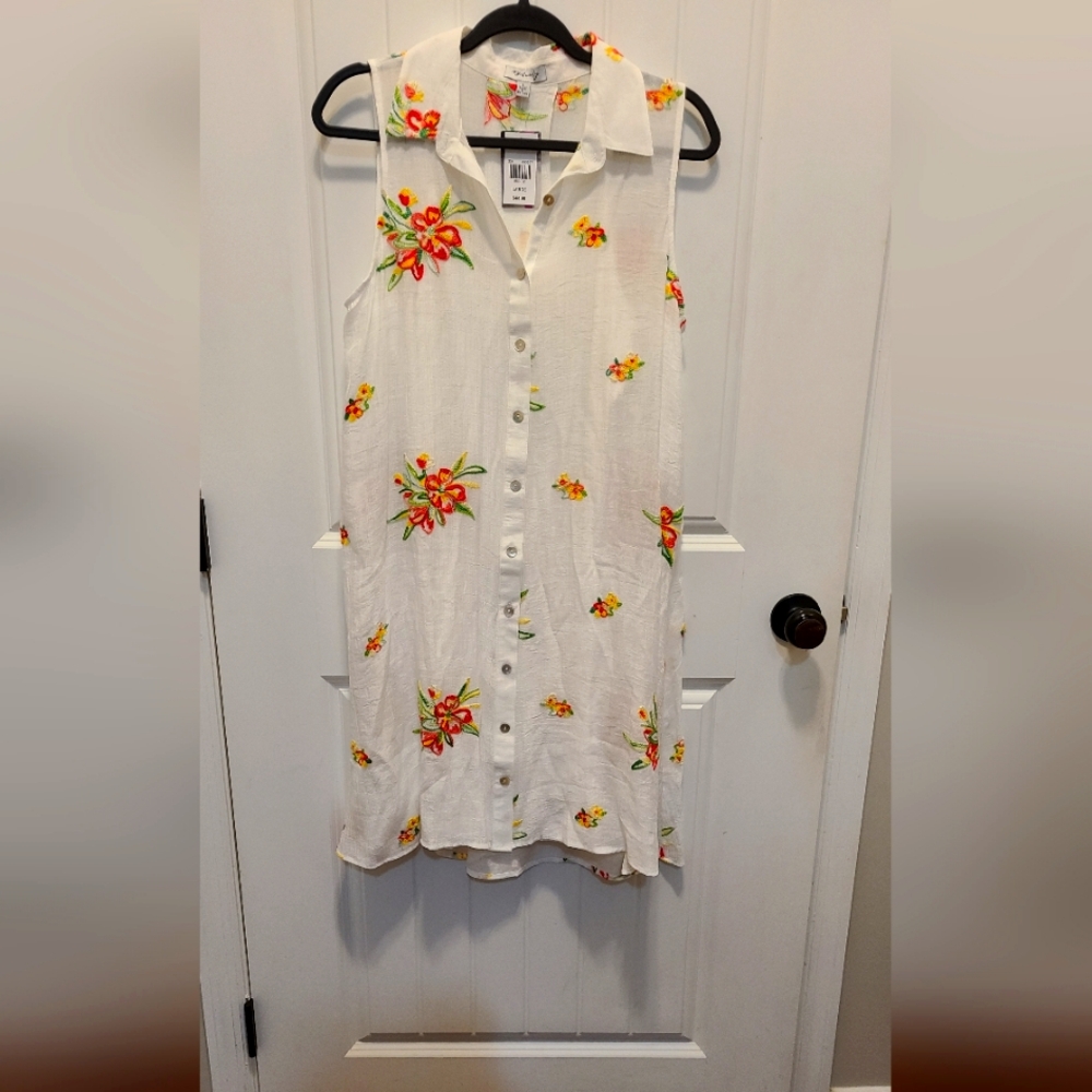Floral Button-Down Sleeveless Dress